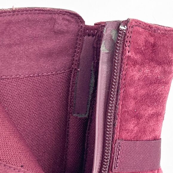 Merrell Evera Fade Wine Burgundy Suede Leather Zip Block Heel Ankle Booties 7.5 - Picture 9 of 12